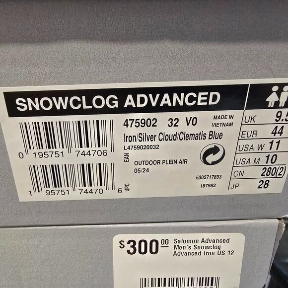 Salomon Snowclog Advanced Iron/Silver Cloud L47590200 Mule Slides Men's Sz 10 - Picture 11 of 15